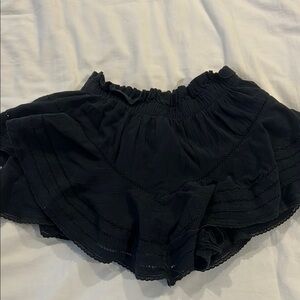 Black Ruffled Mini Skirt